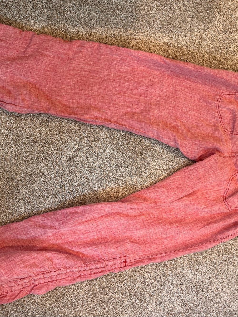 Toad & Co Lina Linen Pants. Ruched leg. Red spice. Pull on. Coastal. Travel. Med - Picture 3 of 8